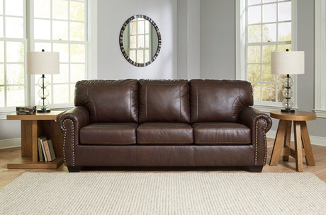Colleton Sofa, Loveseat and Recliner in Dark Brown by Ashley at Eve Furniture