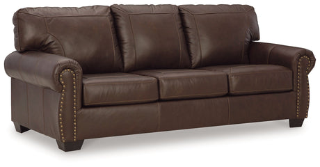 Colleton Sofa, Loveseat and Recliner in Dark Brown by Ashley at Eve Furniture