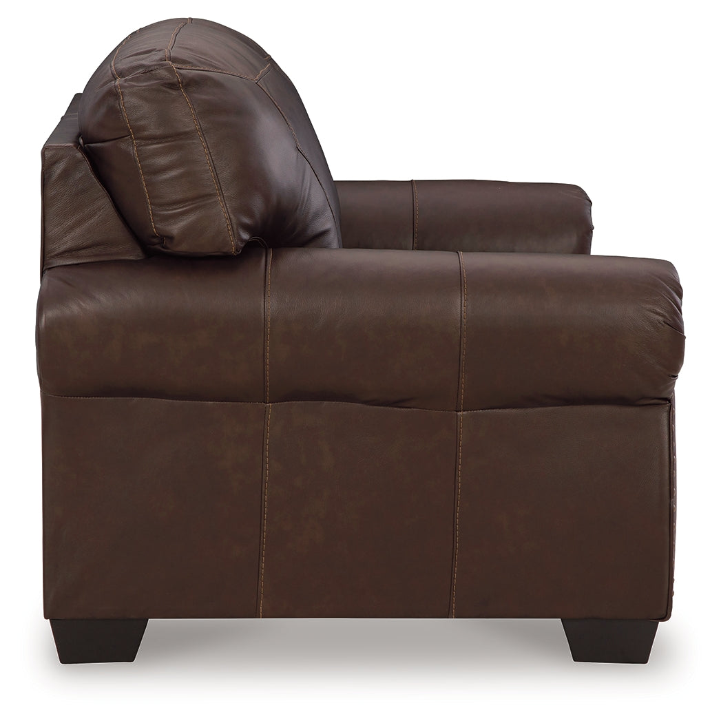 Colleton Sofa, Loveseat and Recliner in Dark Brown by Ashley at Eve Furniture