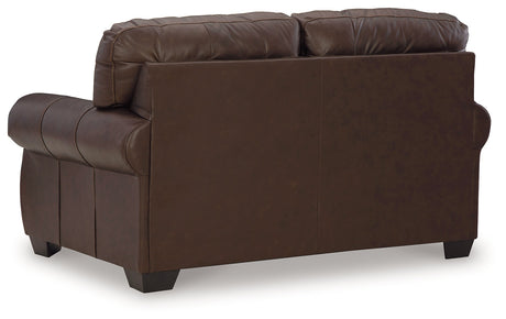 Colleton Sofa, Loveseat and Recliner in Dark Brown by Ashley at Eve Furniture