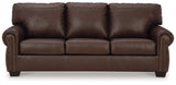 Colleton Sofa, Loveseat and Recliner in Dark Brown by Ashley at Eve Furniture