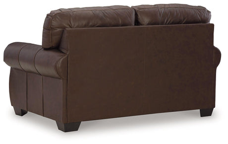 Colleton Dark Brown Loveseat by Ashley at Eve Furniture