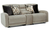 Colleyville Stone 3-Piece Power Reclining Modular Loveseat with Console by Ashley at Eve Furniture