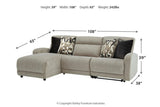 Colleyville Stone 3-Piece Power Reclining Sectional with LAF Chaise by Ashley at Eve Furniture