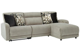 Colleyville Stone 3-Piece Power Reclining Sectional with LAF Chaise by Ashley at Eve Furniture