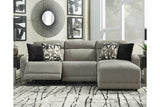 Colleyville Stone 3-Piece Power Reclining Sectional with RAF Chaise by Ashley at Eve Furniture