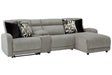 Colleyville Stone 4-Piece Power Reclining Sectional with Chaise and Console by Ashley at Eve Furniture