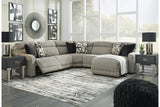 Colleyville Stone 5-Piece Power Reclining Sectional with Chaise by Ashley at Eve Furniture