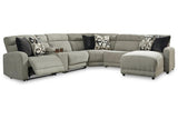 Colleyville Stone 6-Piece Power Reclining Sectional with Chaise by Ashley at Eve Furniture