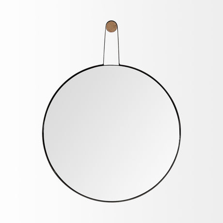 Collie Round Black Metal Frame Mirror by Mercana at Eve Furniture