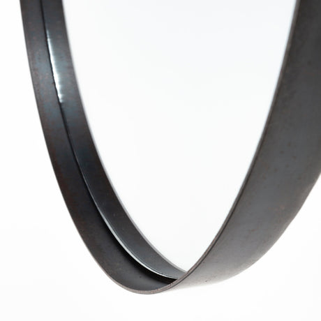 Collie Round Black Metal Frame Mirror by Mercana at Eve Furniture
