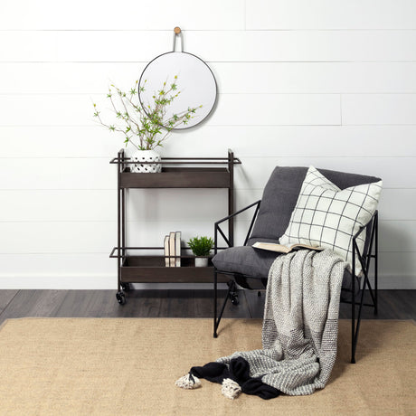 Collie Round Black Metal Frame Mirror by Mercana at Eve Furniture