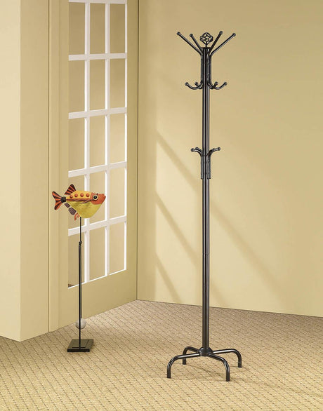 Collier Black 12-Hook Coat Rack by Coaster at Eve Furniture
