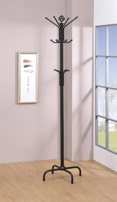 Collier Black 12-Hook Coat Rack by Coaster at Eve Furniture