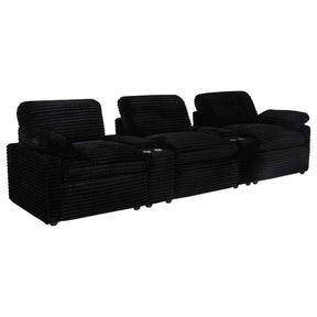 Collins Black 5-Piece Power Reclining Home Theater Seating by Coaster at Eve Furniture