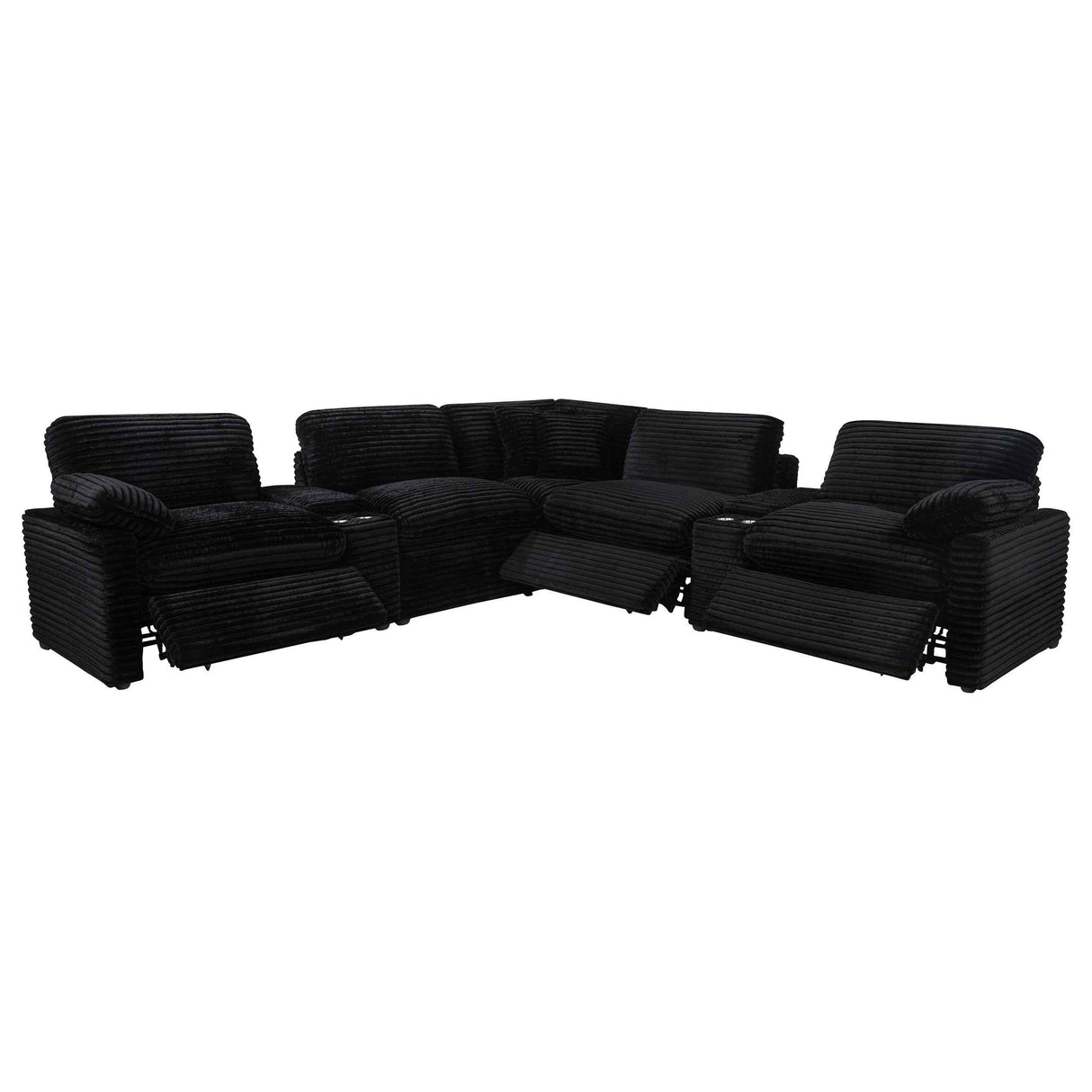 Collins Black 7-piece Modular Power Reclining Sectional by Coaster at Eve Furniture