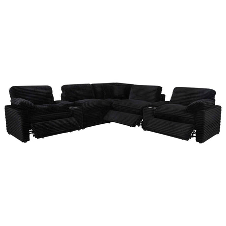Collins Black 7-piece Modular Power Reclining Sectional by Coaster at Eve Furniture