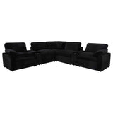 Collins Black 7-piece Modular Power Reclining Sectional by Coaster at Eve Furniture