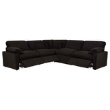 Collins Chocolate Brown 5-piece Modular Power Reclining Sectional by Coaster at Eve Furniture
