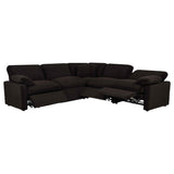 Collins Chocolate Brown 5-piece Modular Power Reclining Sectional by Coaster at Eve Furniture