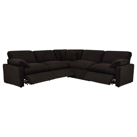 Collins Chocolate Brown 5-piece Modular Power Reclining Sectional by Coaster at Eve Furniture
