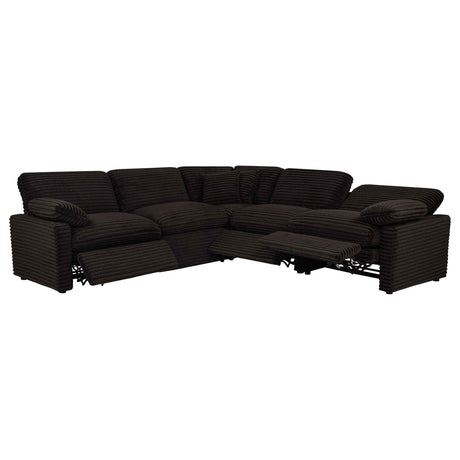 Collins Chocolate Brown 5-piece Modular Power Reclining Sectional by Coaster at Eve Furniture