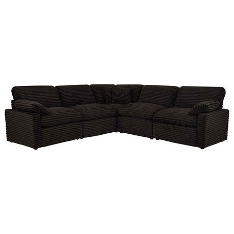Collins Chocolate Brown 5-piece Modular Power Reclining Sectional by Coaster at Eve Furniture