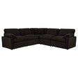 Collins Chocolate Brown 5-piece Modular Power Reclining Sectional by Coaster at Eve Furniture
