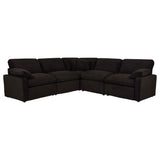 Collins Chocolate Brown 5-piece Modular Power Reclining Sectional by Coaster at Eve Furniture