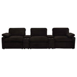 Collins Chocolate Brown 5-Piece Power Reclining Home Theater Seating by Coaster at Eve Furniture