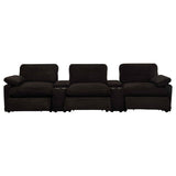 Collins Chocolate Brown 5-Piece Power Reclining Home Theater Seating by Coaster at Eve Furniture