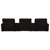 Collins Chocolate Brown 5-Piece Power Reclining Home Theater Seating by Coaster at Eve Furniture