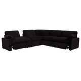 Collins Chocolate Brown 6-piece Modular Power Reclining Sectional by Coaster at Eve Furniture
