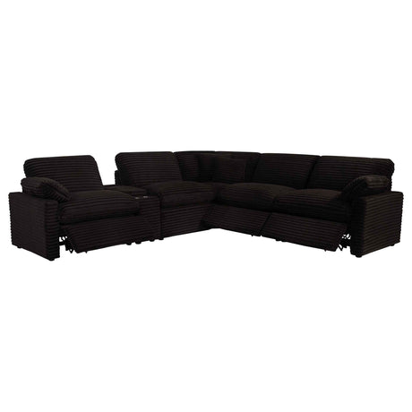 Collins Chocolate Brown 6-piece Modular Power Reclining Sectional by Coaster at Eve Furniture