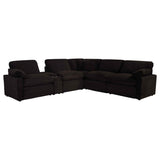 Collins Chocolate Brown 6-piece Modular Power Reclining Sectional by Coaster at Eve Furniture