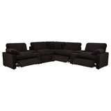Collins Chocolate Brown 7-piece Modular Power Reclining Sectional by Coaster at Eve Furniture