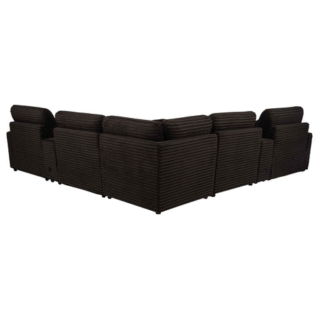 Collins Chocolate Brown 7-piece Modular Power Reclining Sectional by Coaster at Eve Furniture