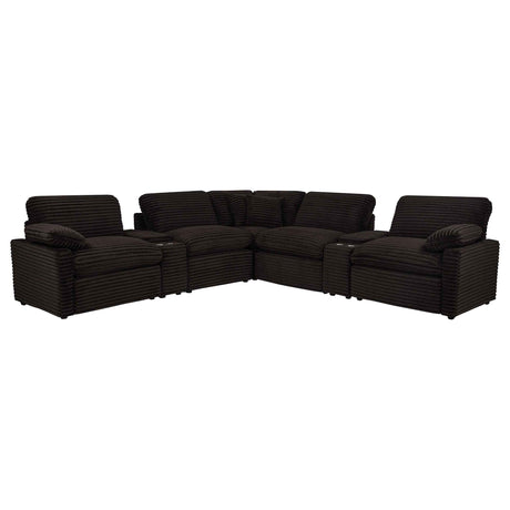 Collins Chocolate Brown 7-piece Modular Power Reclining Sectional by Coaster at Eve Furniture