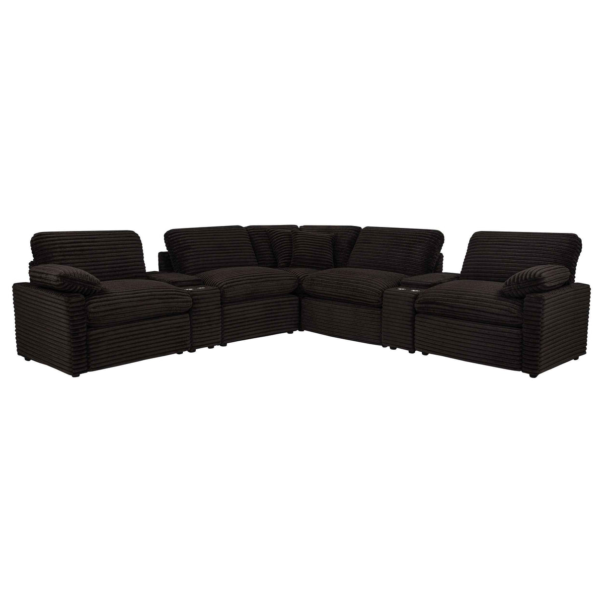 Collins Chocolate Brown 7-piece Modular Power Reclining Sectional by Coaster at Eve Furniture