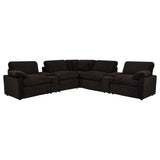 Collins Chocolate Brown 7-piece Modular Power Reclining Sectional by Coaster at Eve Furniture