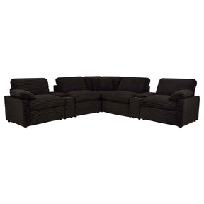Collins Chocolate Brown 7-piece Modular Power Reclining Sectional by Coaster at Eve Furniture