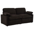 Collins Chocolate Brown Modular Power Loveseat by Coaster at Eve Furniture