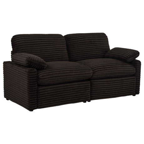 Collins Chocolate Brown Modular Power Loveseat by Coaster at Eve Furniture