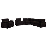 Collins Chocolate Brown Upholstered Power Recliner Chair by Coaster at Eve Furniture