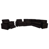 Collins Chocolate Brown Upholstered Power Recliner Chair by Coaster at Eve Furniture