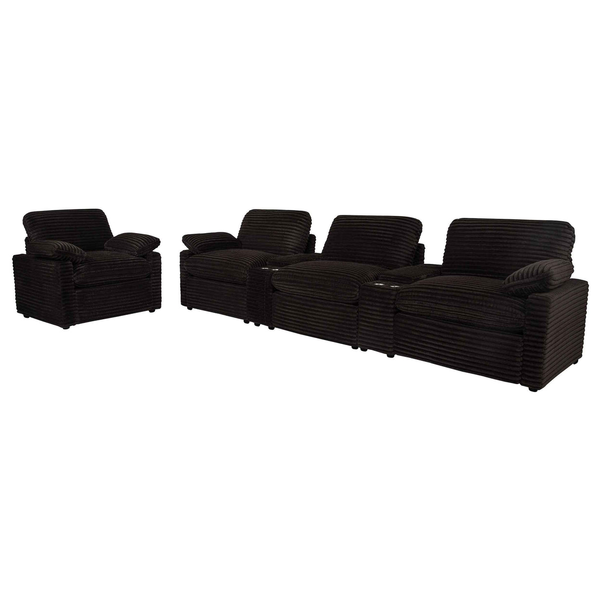 Collins Chocolate Brown Upholstered Power Recliner Chair by Coaster at Eve Furniture