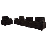 Collins Chocolate Brown Upholstered Power Recliner Chair by Coaster at Eve Furniture