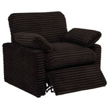 Collins Chocolate Brown Upholstered Power Recliner Chair by Coaster at Eve Furniture