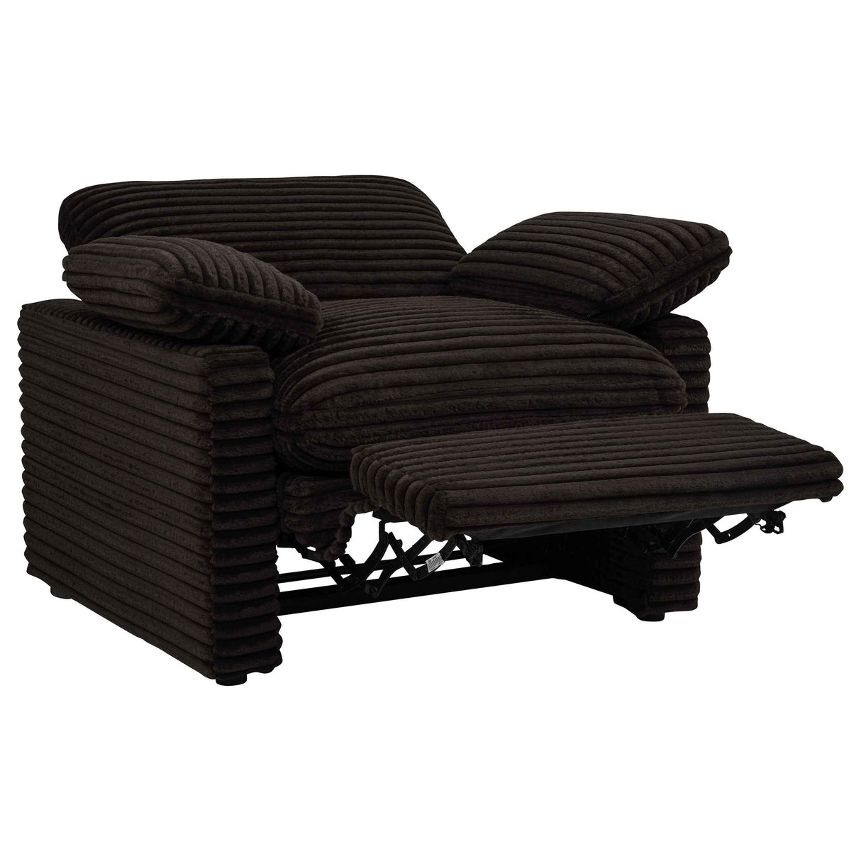 Collins Chocolate Brown Upholstered Power Recliner Chair by Coaster at Eve Furniture