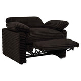 Collins Chocolate Brown Upholstered Power Recliner Chair by Coaster at Eve Furniture